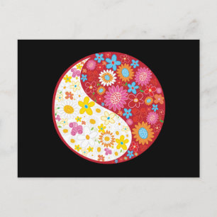 Yin Yang Blume Postcard Postkarte