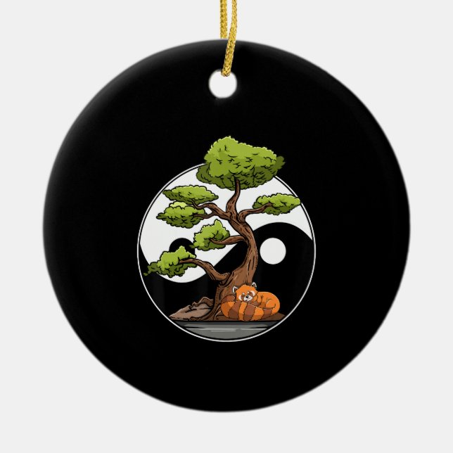 Yin Yang Bonsai Tao Taoismus Spiritual Zen Meditat Keramik Ornament (Vorne)