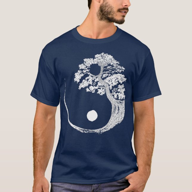 Yin Yang Bonsai Tree Japanisch Buddhistischer Zen  T-Shirt (Vorderseite)