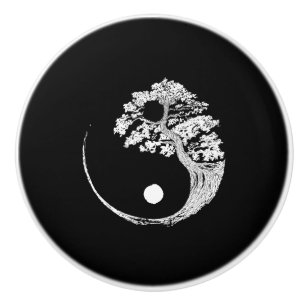 Yin Yang Bonsai Tree Japanischer Buddhist Zen Keramikknauf