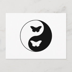 Yin Yang Butterfly Postkarte