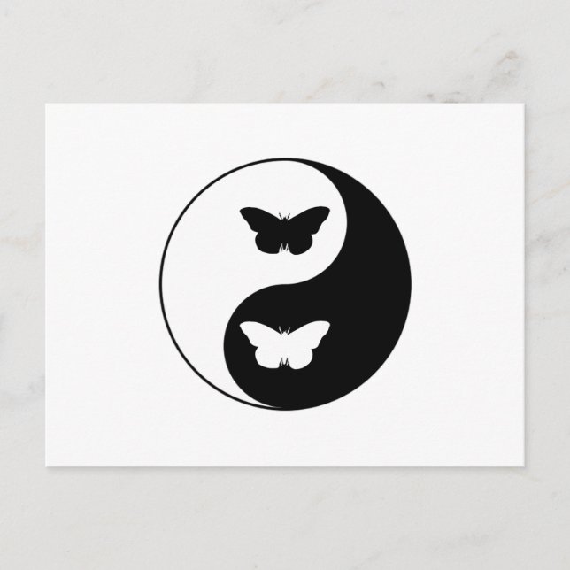 Yin Yang Butterfly Postkarte (Vorderseite)
