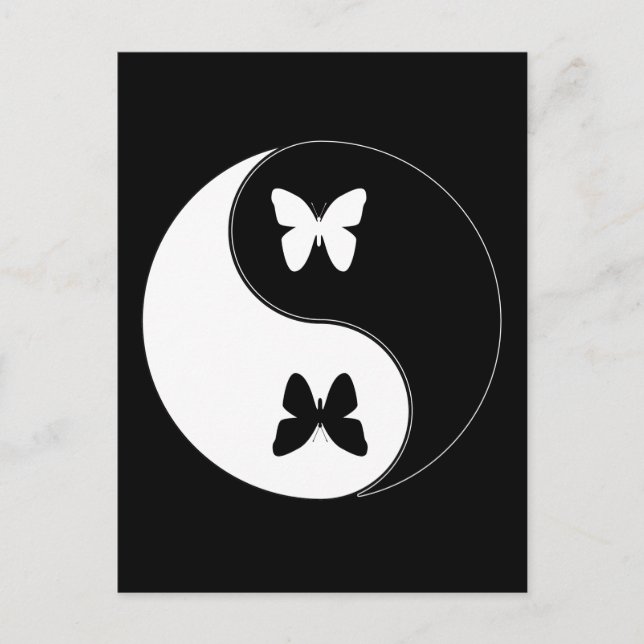 Yin Yang Butterfly Postkarte (Vorderseite)