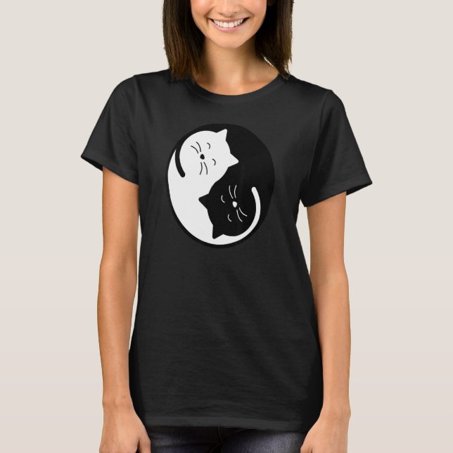 Yin Yang Ca Cat Yoga Cat T-Shirt (Vorderseite)