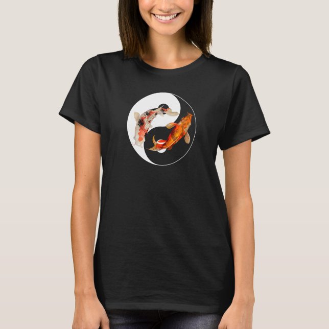 Yin Yang Carp Balance Taijitu Japanese Nishikigoi  T-Shirt (Vorderseite)