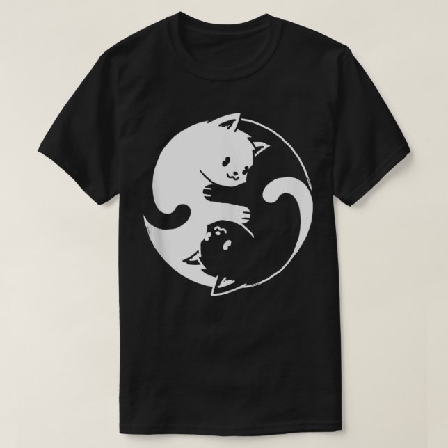 Yin Yang Cat Shirt I Liebe Katzen Geschenk für Kat (Design vorne)