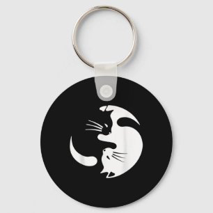 Yin Yang Cat Symbol Niedlich Schwarz-Weiß-Katze Schlüsselanhänger