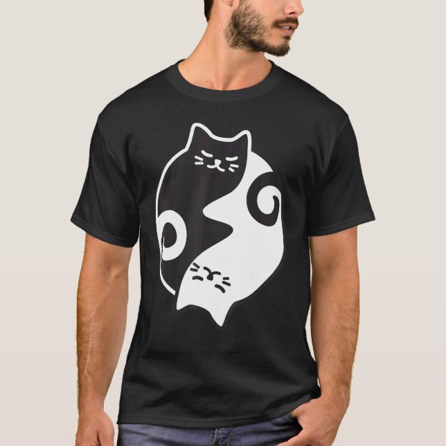 Yin Yang Cat Yoga Meditation Workout Mama T-Shirt (Vorderseite)