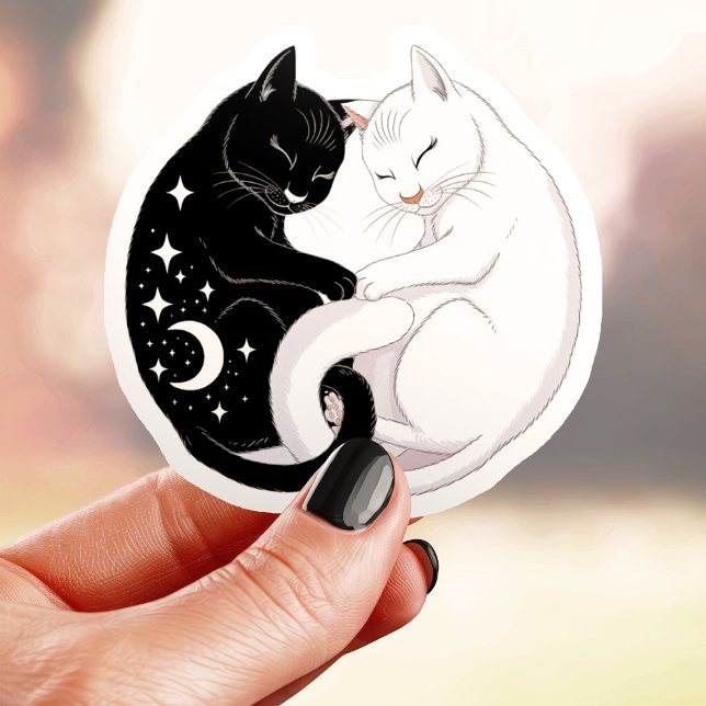 Yin Yang Cats Aufkleber (Von Creator hochgeladen)
