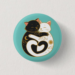 Yin Yang Cats Button