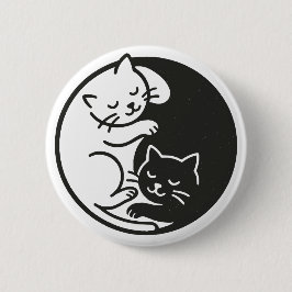 Yin Yang Cats Button