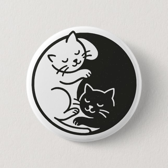 Yin Yang Cats Button (Vorderseite)