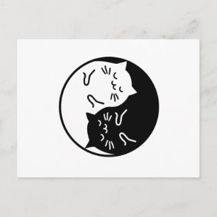 Yin Yang Cats Postkarte
