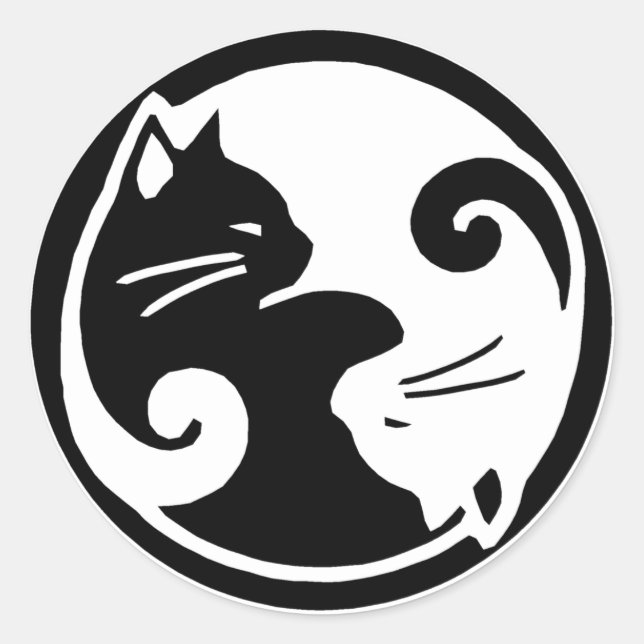 Yin Yang Cats Stickers (Vorderseite)