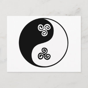 Yin Yang Celtic Tri Spiral Postkarte