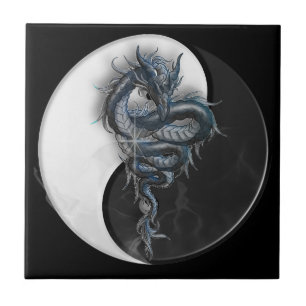 Yin Yang chinesische Drache-Fliese Fliese