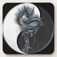 Yin Yang chinesische Drache-Korken-Untersetzer