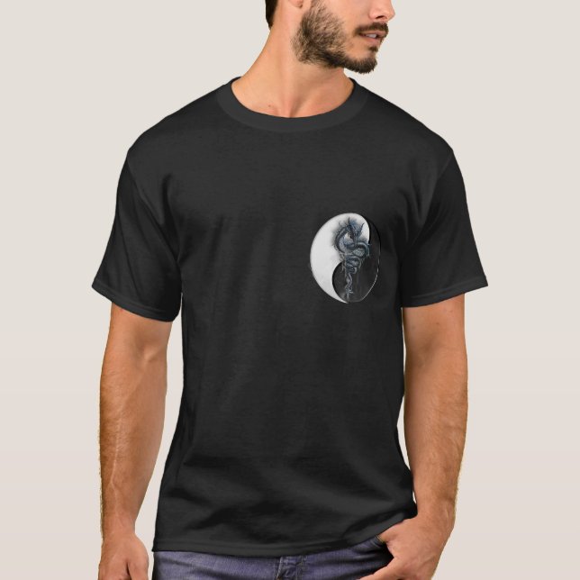Yin Yang chinesischer Drache-grundlegendes T-Shirt (Vorderseite)
