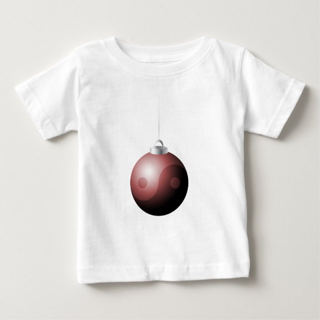 Yin Yang Christmas Ball in Red Baby T-shirt (Vorderseite)