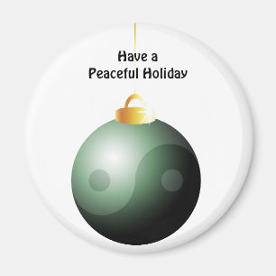 Yin Yang Christmas Ball Magnet
