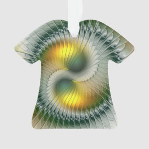 Yin Yang Christmas Colors Abstraktes Fraktal Art Ornament