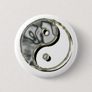Yin Yang Chrom Button