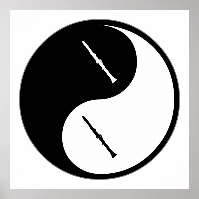Yin Yang Clarinet Poster (Vorne)