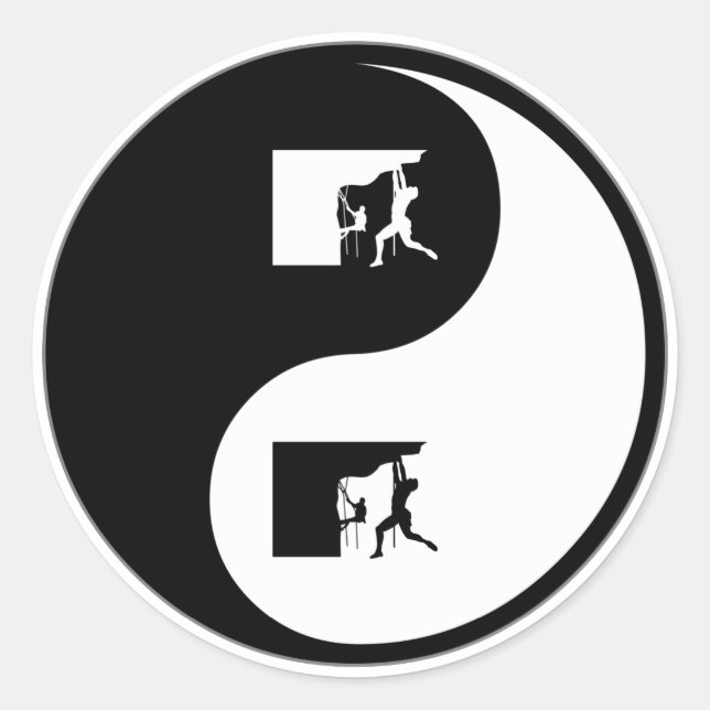 Yin Yang Climbing Runder Aufkleber (Vorderseite)