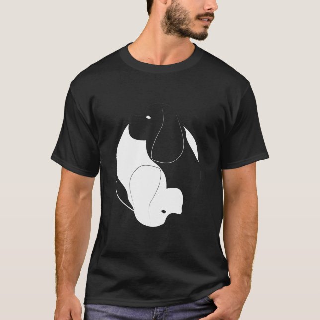 Yin Yang Cocker Spaniel Funny Dog Symbol Zen T- T-Shirt (Vorderseite)