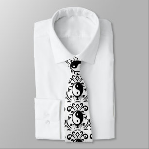 Yin Yang Damast Krawatte