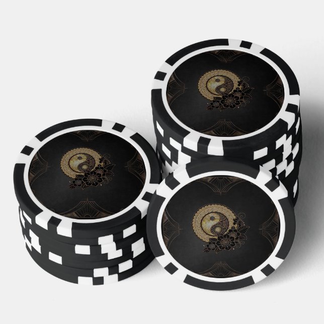 Yin Yang das Symbol für Balance Pokerchips (Stapel)