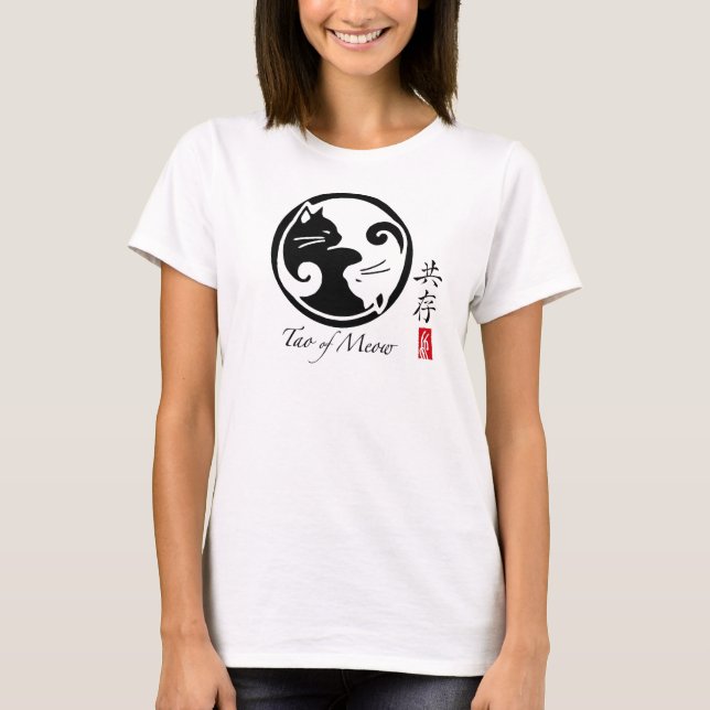 Yin Yang das T-Shirt der Katzen-Frauen (viel (Vorderseite)