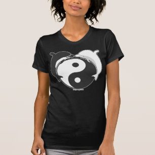 Yin Yang Delphin-Schwarzes/Weiß T-Shirt