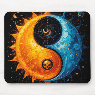 Yin Yang Design, das Sonne und Mond darstellt Mousepad