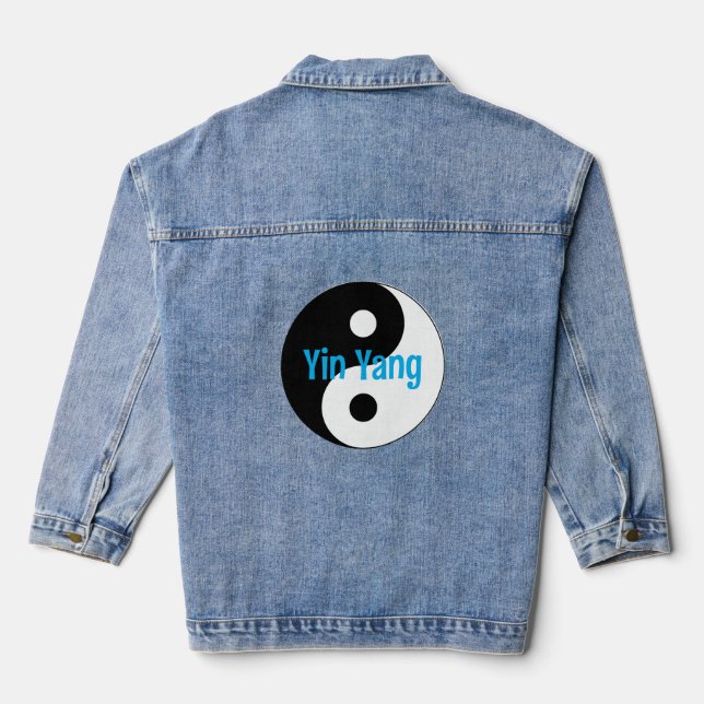Yin Yang Design Denim Jacket Jeansjacke (Rückseite)