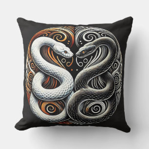 Yin Yang-Design mit zwei Schlangen Kissen