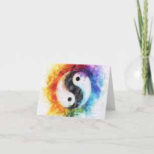 Yin Yang Digital Art Feiertagskarte