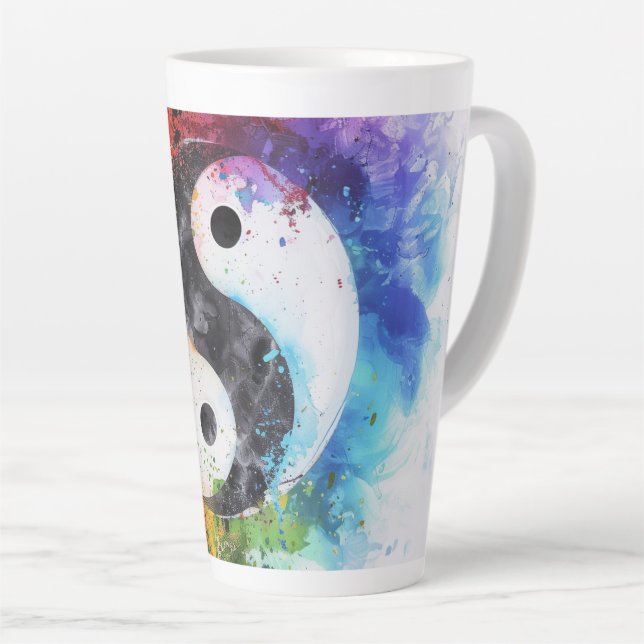 Yin Yang Digital Art Milchtasse (Rechte Ecke)