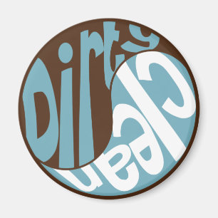 Yin Yang Dirty Clean Geschirrspüler Magnet Brown/B