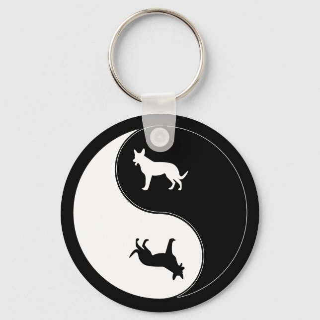 Yin Yang Dog Schlüsselanhänger (Vorderseite)