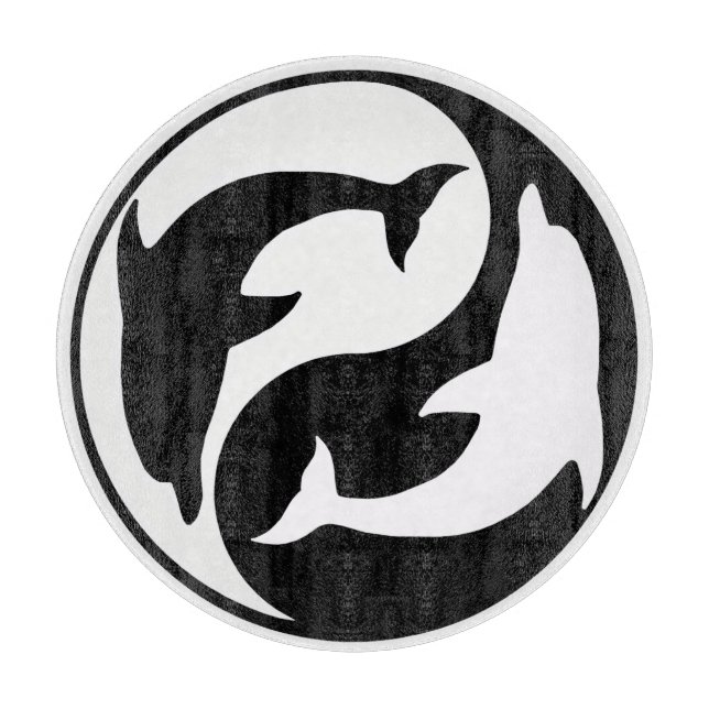 Yin Yang Dolphins Cutting Board Schneidebrett (Vorderseite)