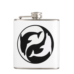Yin Yang Dolphins Flask Flachmann