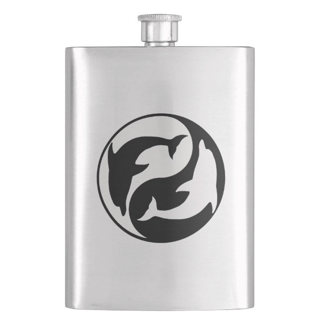 Yin Yang Dolphins Flask Flachmann (Vorderseite)