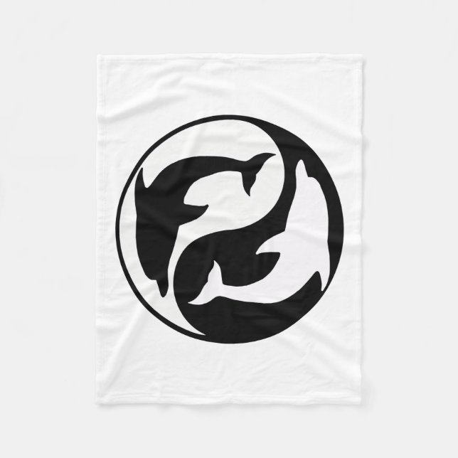Yin Yang Dolphins Fleece Blanket (Vorderseite)