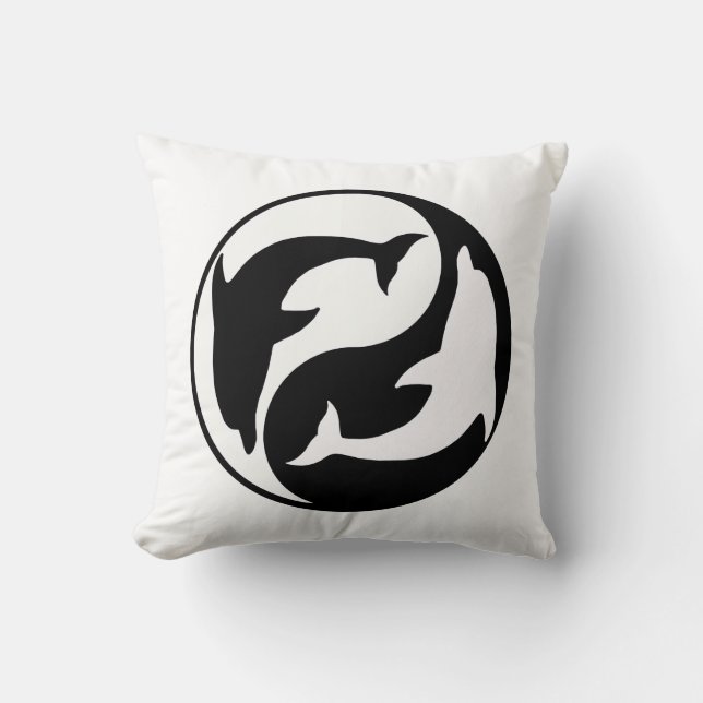 Yin Yang Dolphins Reversible Pillow Kissen (Vorderseite)