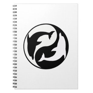 Yin Yang Dolphins Spiral Notebook Notizblock