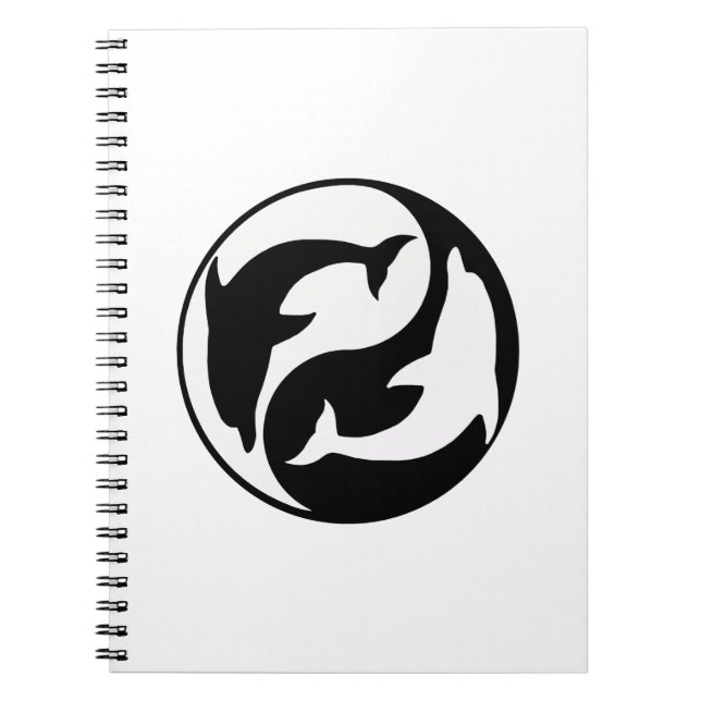 Yin Yang Dolphins Spiral Notebook Notizblock (Vorderseite)