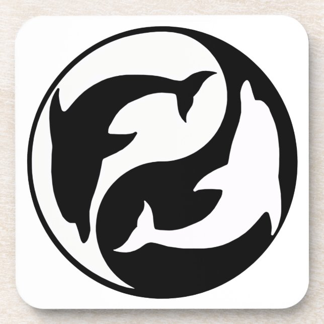 Yin Yang Dolphins Untersetzer (Vorderseite)