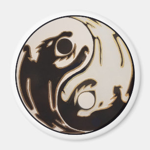 Yin Yang Doppel-Drache Magnet