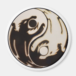 Yin Yang Double Dragon Magnet